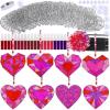 Winlyn 24 Sets Heart Suncatchers Ornaments Decorations DIY Window Paint Art Stickers Craft Kit Heart Sun Catchers for Kids Valentine’s Day Pirate-Themed Birthday Activities Art Project Party Favors