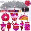 Winlyn 24 Sets Valentine’s Day Suncatchers Ornaments Decorations DIY Window Paint Art Stickers Craft Kit Heart Treats Sun Catchers for Kids Valentine’s Day Party Classroom Activities Gift Exchange