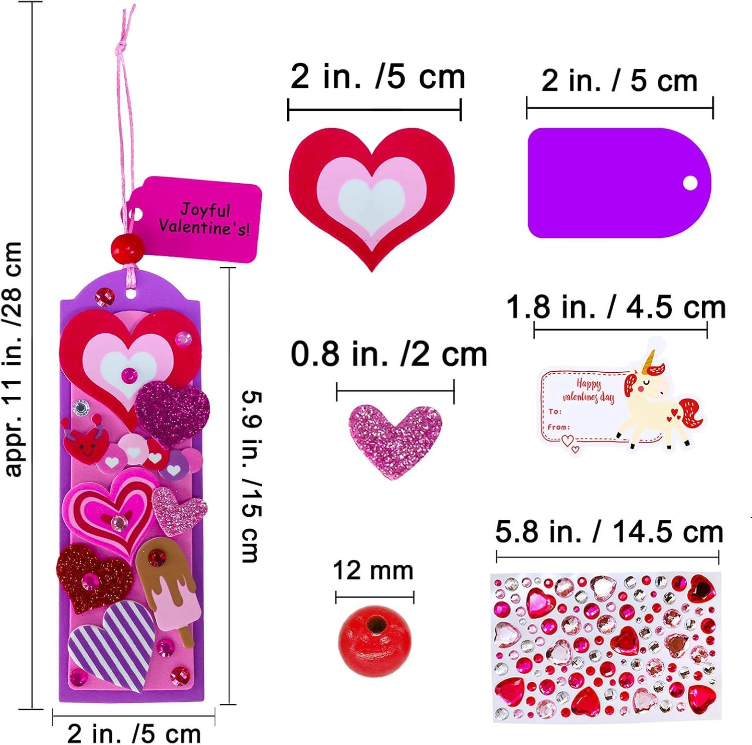 image:imageWinlyn 36 Sets Valentines Day Decorations DIY Heart Bookmarks Valentine Craft Kits Blank Foam Bookmarks with Valentine Foam Stickers for Kids Classroom Activities Reading Party Favors Gift Exchange