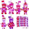 Winlyn 24 Sets Valentine’s Day Polar Bear Ornaments Decorations DIY Valentine Craft Kits Assorted Polar Bear Shaped with Heart Valentine Stickers for Kids Valentine Classroom Activities Gift Exchange