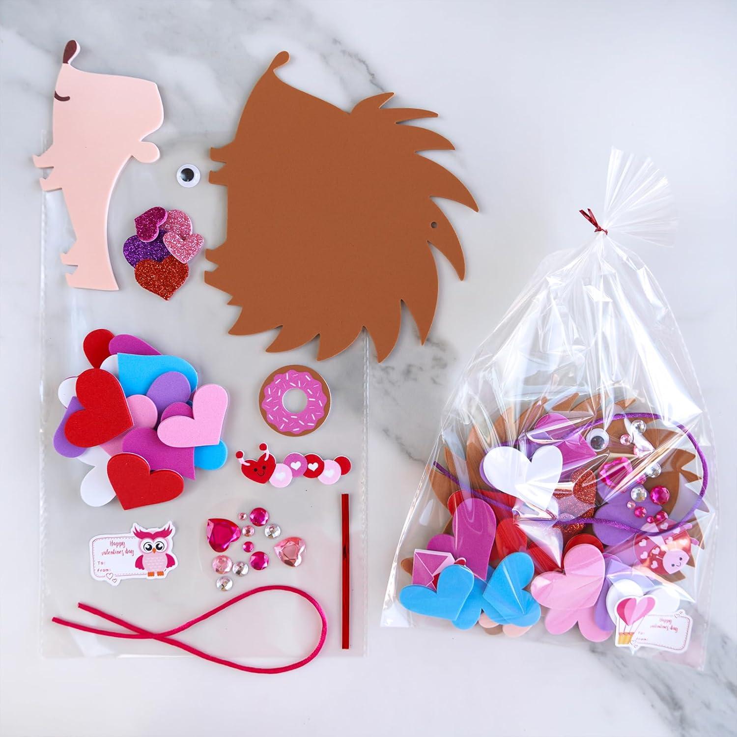 image:imageWinlyn 24 Set Heart Hedgehog Ornaments amp Crafts Kit Valentines Day Party amp Classroom Activities Gift