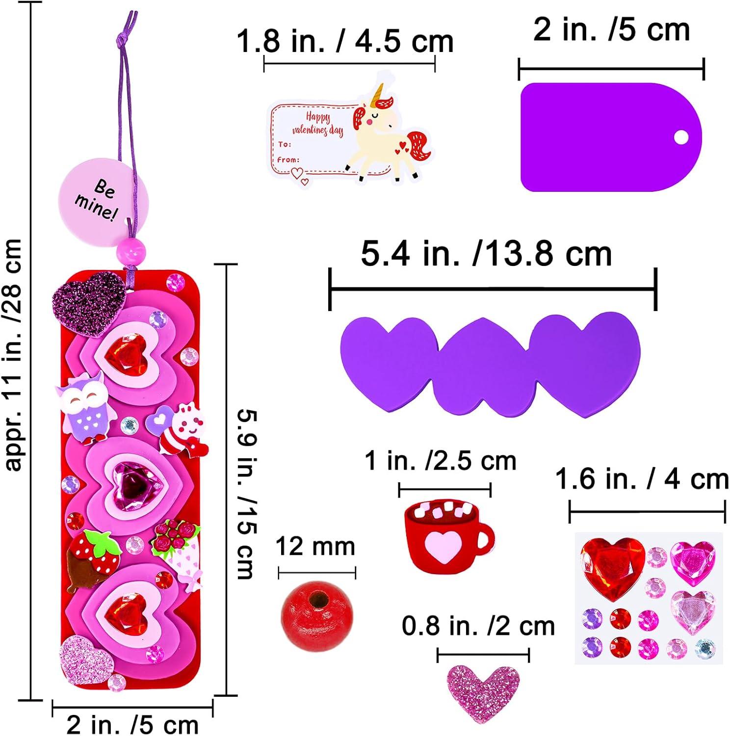 image:imageWinlyn 36 Sets Valentines Day Decorations DIY 3D Heart Bookmarks Valentine Craft Kits Blank Foam Bookmarks with Hearts Foam Stickers for Kids Classroom Activities Reading Party Favors Gift Exchange