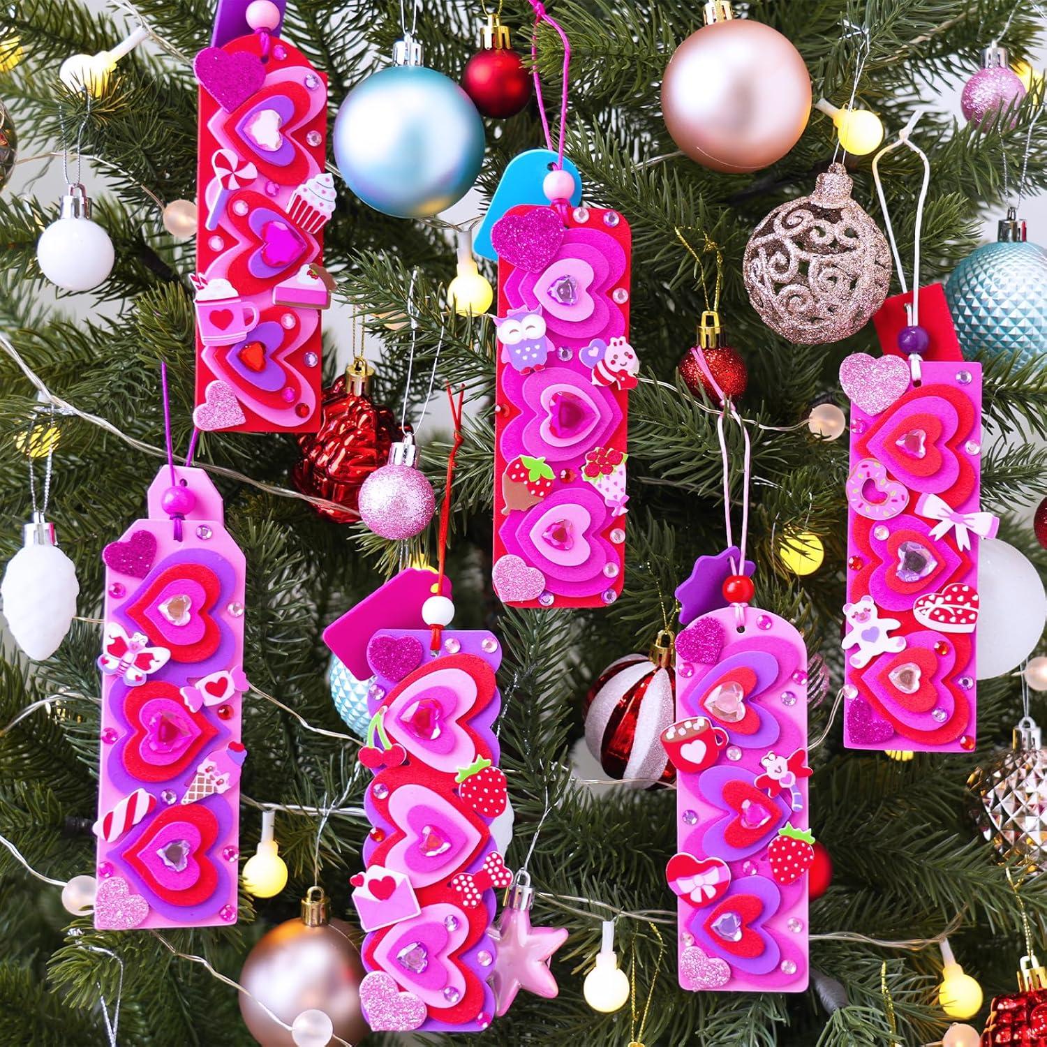 image:imageWinlyn 36 Sets Valentines Day Decorations DIY 3D Heart Bookmarks Valentine Craft Kits Blank Foam Bookmarks with Hearts Foam Stickers for Kids Classroom Activities Reading Party Favors Gift Exchange