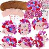 Winlyn 24 Set Heart Hedgehog Ornaments & Crafts Kit – Valentine’s Day Party & Classroom Activities Gift