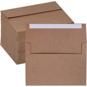 Supla 150 Pcs A7 Invitation Envelopes in Brown Kraft Peel & Seal Self Seal 5 1/4 x 7 1/4 Envelopes 100lbs. Paper Stock for Weddings Shower Invitations Mailings Announcements 5 x 7 Greeting Cards