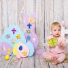 536 Pcs Bulk Easter Foam Stickers Assortment Glitter Easter Egg Cross Bunny Chick Lamb Tulip Flower Foam Shapes Cutouts for Kids Easter Craft Card Making Scrapbooking Embellishments Basket Decoration