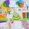 Winlyn 24 Sets Easter Craft Kits Spring Crafts DIY Easter Headbands Craft Kits Bunny Chick Lamb Butterfly Flower Basket Foam Stickers Spring Arts and Crafts for Kids Classroom Activities Party Favors