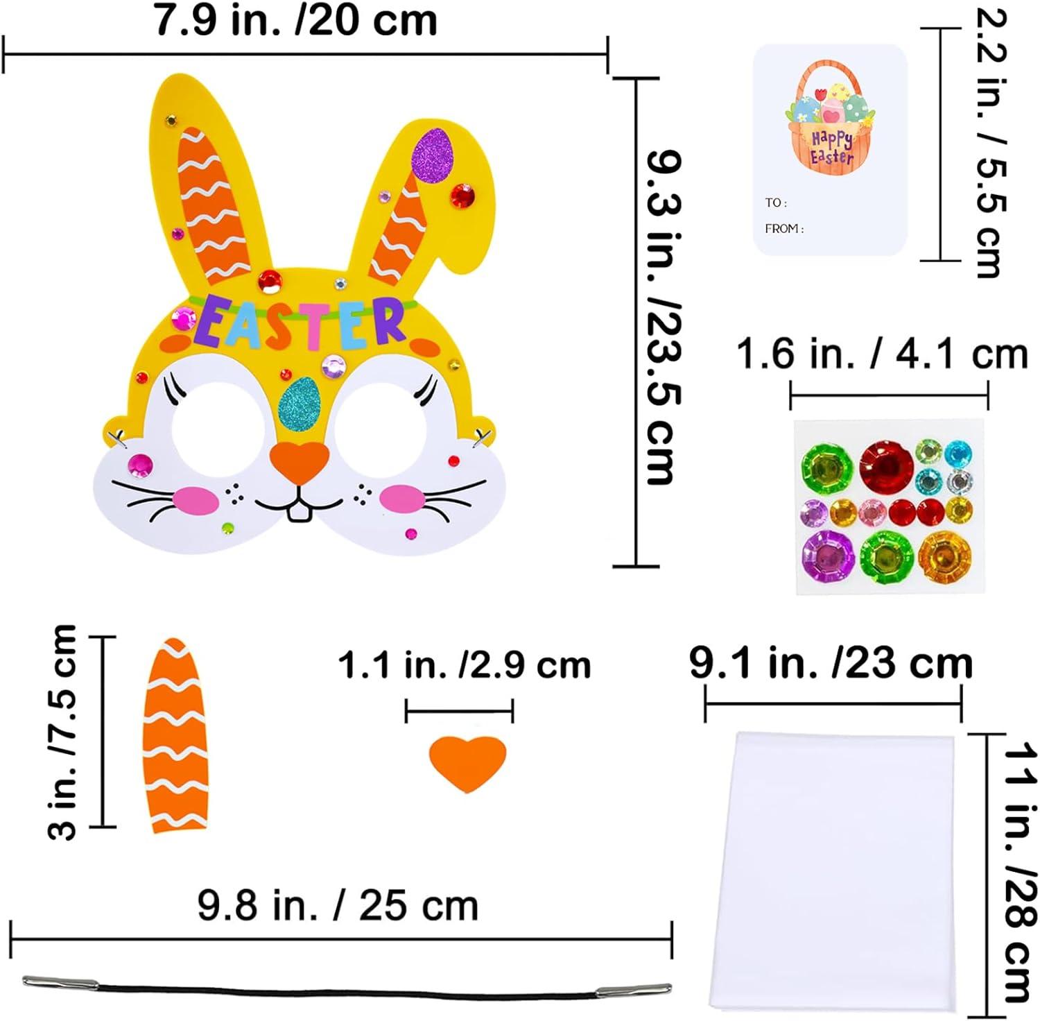 image:imageWinlyn 24 Sets Easter Bunny Masks Craft Kits DIY Foam Easter Bunny Party Mask Art Sets Bunny Face Stickers Arts and Crafts for Kids Party Favors Spring Easter Classroom Activities Art Project