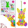 Winlyn 24 Sets Easter Bunny Crafts Kits DIY Bunny Ornaments Decorations Assorted Rabbit Foam Stickers Arts and Crafts for Kids Spring Home Classroom Activities Party Favors Art Project