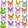 Winlyn 24 Sets Easter Bunny Masks Craft Kits DIY Foam Easter Bunny Party Mask Art Sets Bunny Face Stickers Arts and Crafts for Kids Party Favors Spring Easter Classroom Activities Art Project