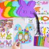 Winlyn 24 Sets Easter Bunny Masks Craft Kits DIY Foam Easter Bunny Party Mask Art Sets Bunny Face Stickers Arts and Crafts for Kids Party Favors Spring Easter Classroom Activities Art Project