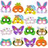 Winlyn 24 Sets Spring Masks Craft Kits DIY Foam Easter Kids Party Mask Art Sets Bee Frog Owl Bunny Chick Lamb Butterfly Face Mask Stickers for Kids Spring Classroom Activities Party Favors Art Project