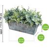 Winlyn Faux Eucalyptus Plants in Rustic Galvanized Metal Rectangular Planter Farmhouse Greenery Arrangement Artificial Eucalyptus Potted Plants for Home Office Table Centerpiece Mantel Shelf Décor
